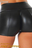 Znbbw Waist Shorts For Women Summer Booty Shorts Korean Style Sexy Black Shorts High Waist Sports Sweatpants Leather Shorts