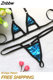Znbbw bikini Sexy swimwear women swimsuit women biquini mini bikinis Bright patent leather Solid color Hollow out Triangle Thong
