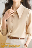 Znbbw Sleeve Office Lady White Blouse Shirt Tops Women Turn Down Collar Blouse Women Blusas Mujer De Moda 2023 Blouses Blusa E313