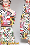 Znbbw New 2023 Spring Long Maxi Dress Women's Turn Down Neck Long Sleeve Charming Floral Print Bohemia Casual Runway Dresses