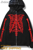 Znbbw Hot diamond skull Embellished Hoodies Men Women fashion all-match Jacket Retro Streetwear Gothic teen Apparel Y2k Sweatshirt