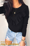 Znbbw Sleeve Elegant Women Blouses 2023 Lady Office Work Ruffles O-Neck Khaki Shirts Tops White Black Autumn Winter Blusas