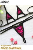 Znbbw bikini Sexy swimwear women swimsuit women biquini mini bikinis Bright patent leather Solid color Hollow out Triangle Thong