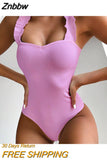 Znbbw Sexy Women One Piece Swimsuit Swimwear Female Solid Thong Bathing Suit Swimming Suits Monokini Beachwear Swimsuit