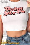 Znbbw Women Teen Girls Gothic Graphic Print Crop Tops T Shirts O-Neck Short Sleeve E-Girl Aesthetic Kawaii Crop Tees Tops Streetwear