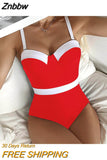 Znbbw Push Up Swimsuit One Piece Patchwork Swimwear 2023 Women Underwire Bodysuit Monokini Female Bathing Suits Swimming Suits