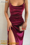 Znbbw Elegant Evening Gown For Women Summer Velvet Midi Bodycon Dress Women Sleeveless Off Shoulder Backless Party Club Dresses