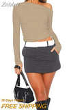 Znbbw Spring New Long Sleeve T-Shirt Women Solid Simple Casual Soft All-Match Hot Basic Crop Tops Tees Summer Fashion