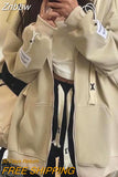 Znbbw New Women Oversize Hoodie Youth Fashion Hot Sale Long Sleeve Zipper Jacket Casual Style Loose Autumn Winter Warm Hoodie