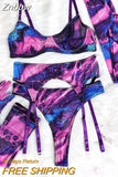 Znbbw Tie Dye Lingerie With Stocking Sleeve Sexy Fancy Underwear 5-Piece Uncensored Intimate See Through Mesh Sensual Outfits