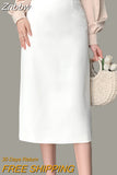 Znbbw New Brand Fashion High Quality High Waist Elegant Straight Skirts Women Office Lady Back Slit Mid-Length Pencil Skirts