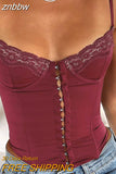 znbbw Single Breasted Sleeveless Crop Top For Women Summer Fairy Grunge Sexy Backless Tank Top Cropped Clothes Slim Chic Y2k