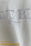 Znbbw Graphic Sweatshirts for Women Printed Loose Fashion Pullovers Tops 2023 Spring Autumn Female Vintage Sweatshirt Hoodies