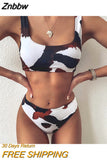 Znbbw Bikini Mujer 2023 New Cow Print Swimsuit Women Two Pieces Push Up Biquini Brazilian Swimming Suit For Women Beach Swimwear