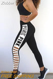 Znbbw Women leggings Pink Letter Print Hollow Out Leggings High  Waist Patchwork Female Fitness Leggings Sportswear Leggings