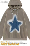 Znbbw Men's Hoodies Sweatshirt Women's Oversized Sweatshirts with zipper Harajuku Casual Style Y2k Star Coat Streetwear Hip Hop Jacket