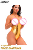 Znbbw bikini swimwear women swimsuit one piece biquini bikinis Patent leather Bright light Halter String Lace Dew Thong Nightclub