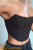 Znbbw Off Shoulder Velvet Fashion Sexy Corset Crop Tops Vest Female Underwear Backless Bustier Top Solid