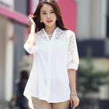 Znbbw Blouse Women Blusas Mujer De Moda 2023 Turn Down Collar Office White Blouse Women Shirts Womens Tops And Blouses B286