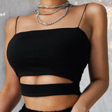 Znbbw New Fashion Hot Sexy Women Summer Sexy Casual Sleeveless Cut-Out Short Tee Shirt Crop Top Vest Strap Tank Top Blouse