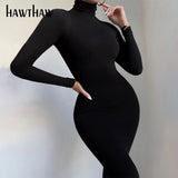 Znbbw Women Autumn Winter Long Sleeve Bodycon Soild Color Turtleneck Jumpsuit Romper Playsuit 2023 Famale Clothing Streetwear