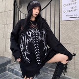 Znbbw Skeleton Cashmere Sweater Women Korean Style Loose Warm Knitted Pullover 2023 Winter Outwear Female Jumpers Streetwear Retro