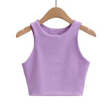 Znbbw Summer Fashion Women Sexy Slim Tops O-neck Sleeveless Double Nylon Ladies Good Quality Tank Tops 6 Colors