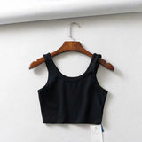 Znbbw women summer crop tops sleeveless short cotton u collar knitted bar