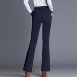 Znbbw Women Flare Pants High Waist Office Straight Trousers Spring Autumn Navy Black Stretch Casual Pant Femme Size S-4XL