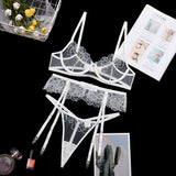 Znbbw Sexy Lingerie Women's Underwear See Through Sensual Lingerie Woman Exotic Costumes Bra with Bones Lingerie 3 Pieces