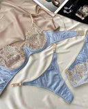 Znbbw Sexy Lingerie Lace Embroidery Erotic Underwear Set Underwire Push Up Bra Brief Sets with Garters Fancy Sensual Outfit