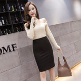 Znbbw Fashion Women Skirts Elegant Back Split Office Lady Slim Pencil Skirts Summer Stretch Hip-Wrap Mini Skirt Faldas Mujer