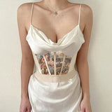 Znbbw Oil Painting Print Women Corset Retro Boned Slimming Body Belt Underbust Cummerbund Bustier Waist Trainer Shaper Girdle