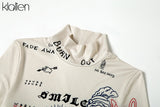 Znbbw Women Long Sleeve Turtleneck Letters Print Slim Sexy Skinny T-Shirt Fashion Spring New Streetwear Basic Hip Hop Top New