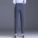 Znbbw Waist Women Pants Simplicity Office Lady Suit Pants Female Vintage Straight Trousers Gray Black Casual Pants Pantalones