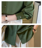 Znbbw Blouses Femme Long Sleeve Green White Blouse Women Tops Blouse Women Blusas Mujer De Moda 2023 Chiffon Blouse Shirt E678