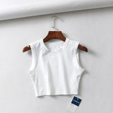 Znbbw Summer vintage white crop tops women biker black punk sexy tank top korean streetwear cropped sleeveless top feminino