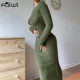 znbbw Fall Winter Knitted White Sexy Sweater Maxi Dresses Women 2023 Long Sleeve Bodycon Dress Ladies Club Black Long Dress