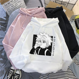 Znbbw Hunter X Hunter Hoodies Sweatshirt Killua Zoldyck Anime Manga Loose Hooded Sweatshirt Hoody Pullover men Clothes