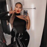 Znbbw halter one-shoulder sexy bodysuit women new fashion winter spring solid bodycon casual body