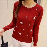 Znbbw Autumn Sweater Women Embroidery Knitted Winter Women Sweater And Pullover Female Tricot Jersey Jumper Pull Femme