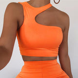 Znbbw Out Sexy Crop Off Shoulder Solid 2023 Skinny Sport Short Tops Women Tank Irregular Summer Tube Tops