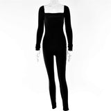 znbbw Spring Ribbed Black Jumpsuit Women Long Sleeve Backless Bodycon Jumpsuits White One Piece Sexy Club Outfit For Women