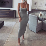 Znbbw strap backless sexy bodycon midi long dress new women high waist cotton striped dresses elegant fashion party clothes