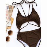 Znbbw 2023 Sexy Women One Piece Swimsuit Solid Swimwear Female Thong Brazilian Bathing Suit Bathing Suit Monokini Beachwear