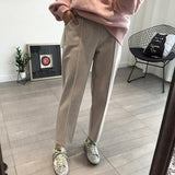 Znbbw Thicken Women Pencil Pants Wool Pants Female Autumn High Waist Loose Trousers Capris Good Fabric