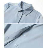 Znbbw Gray Blue Fashion Blouses Women 2023 New Simple Office Lady Solid Satin Shirts Woman Casual Vintage Tops Clothing Femme