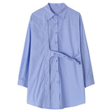 znbbw Spring Korea style Oversize Women Tunic Shirt Turn-Down Collar Full Sleeve Solid Long Ladies Shirts Chic Button Female Tops