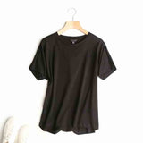 Znbbw Summer T shirt Women England Style Simple Solid O-Neck Cotton Match Basic Harajuku Tshirt 2023