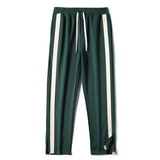 Znbbw Men's Striped Slit Pants Spring Autumn Straight Wide Leg Trousers High Street Loose Casual Trousers 2023 Fashion Men Clothing